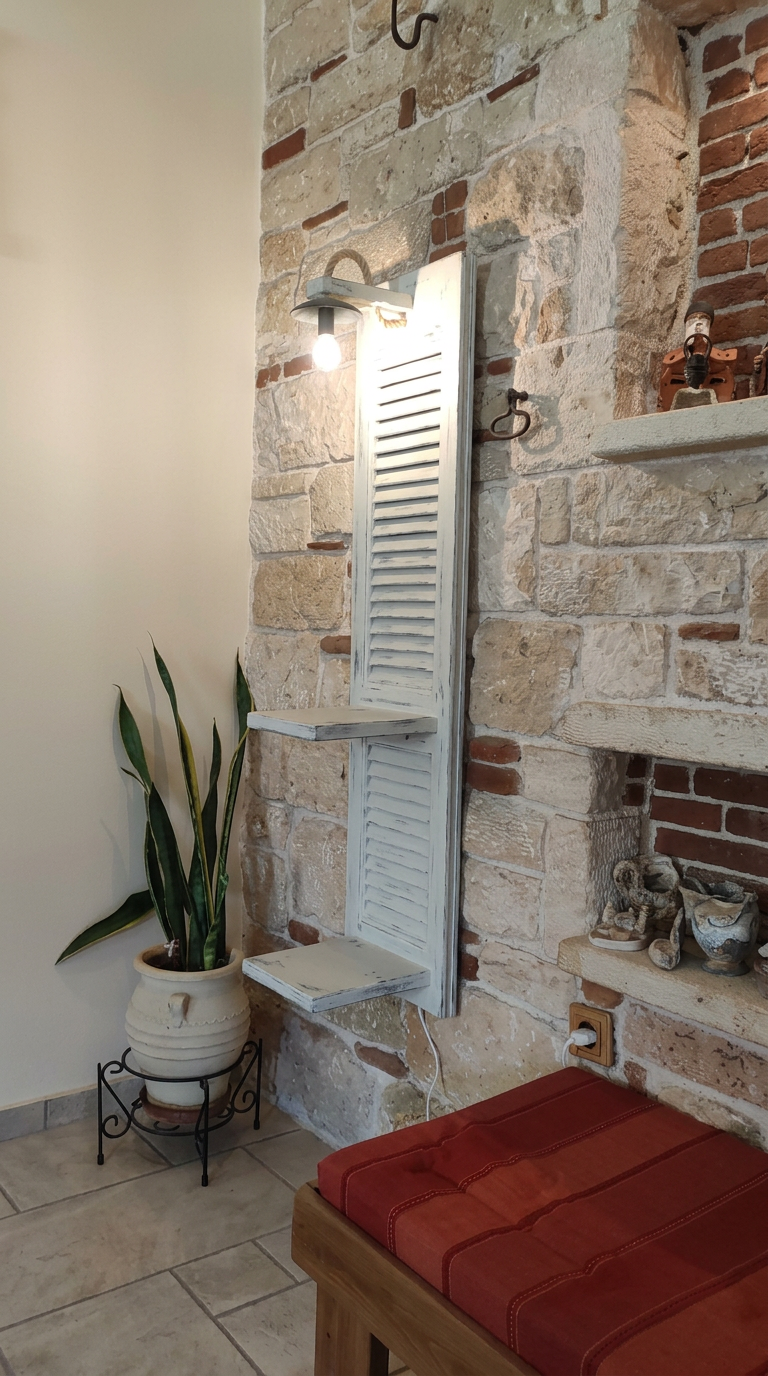 Φωτιστικό–Ραφιέρα από Παντζούρι — όψη 2