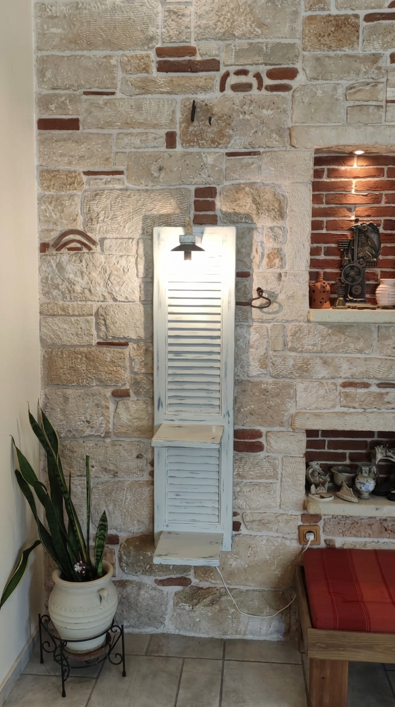 Φωτιστικό–Ραφιέρα από Παντζούρι